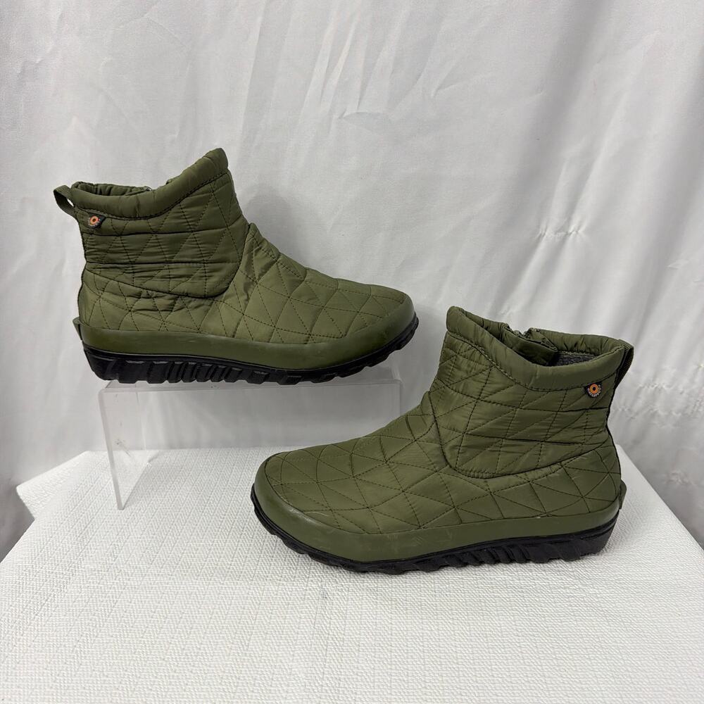 Bogs Boots Womens Size 7 Snowday II Green Quilted Insulated Waterproof Ankle - Picture 6 of 8